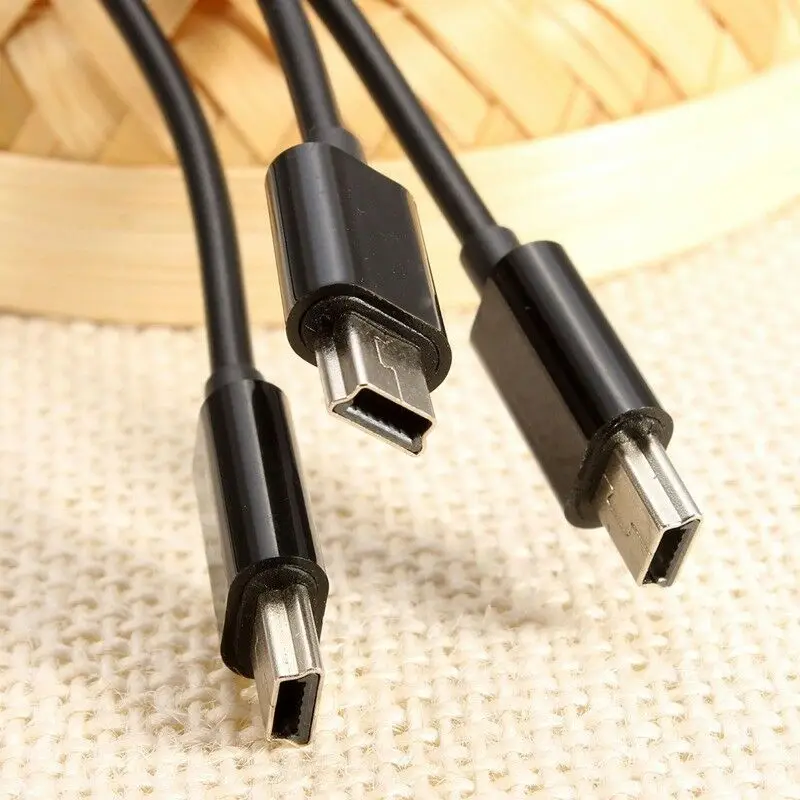 USB 2 0 type A Male to 3 Mini 5-контактный кабель для синхронизации зарядки камеры мобильного