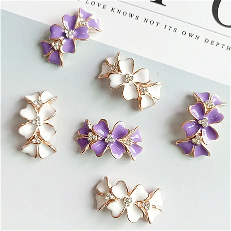 10 шт./лот сплав золотой изогнутый Бант горный хрусталь жемчужные украшения для