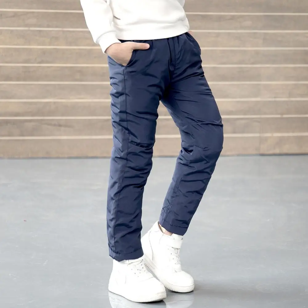 Теплые зимние штаны для мальчиков и девочек повседневные плотные вельветовые