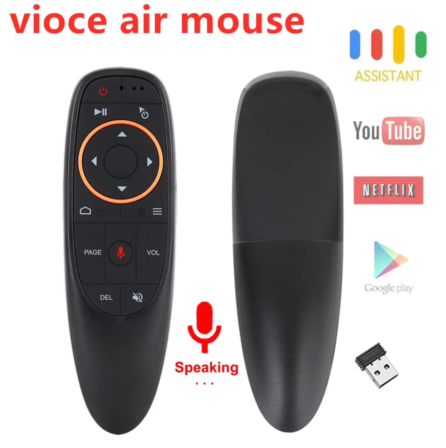 

Air mouse remote G10 2.4G Wireless air remote with Voice input support google assistant GYRO for tv box tablet pc avoice remote