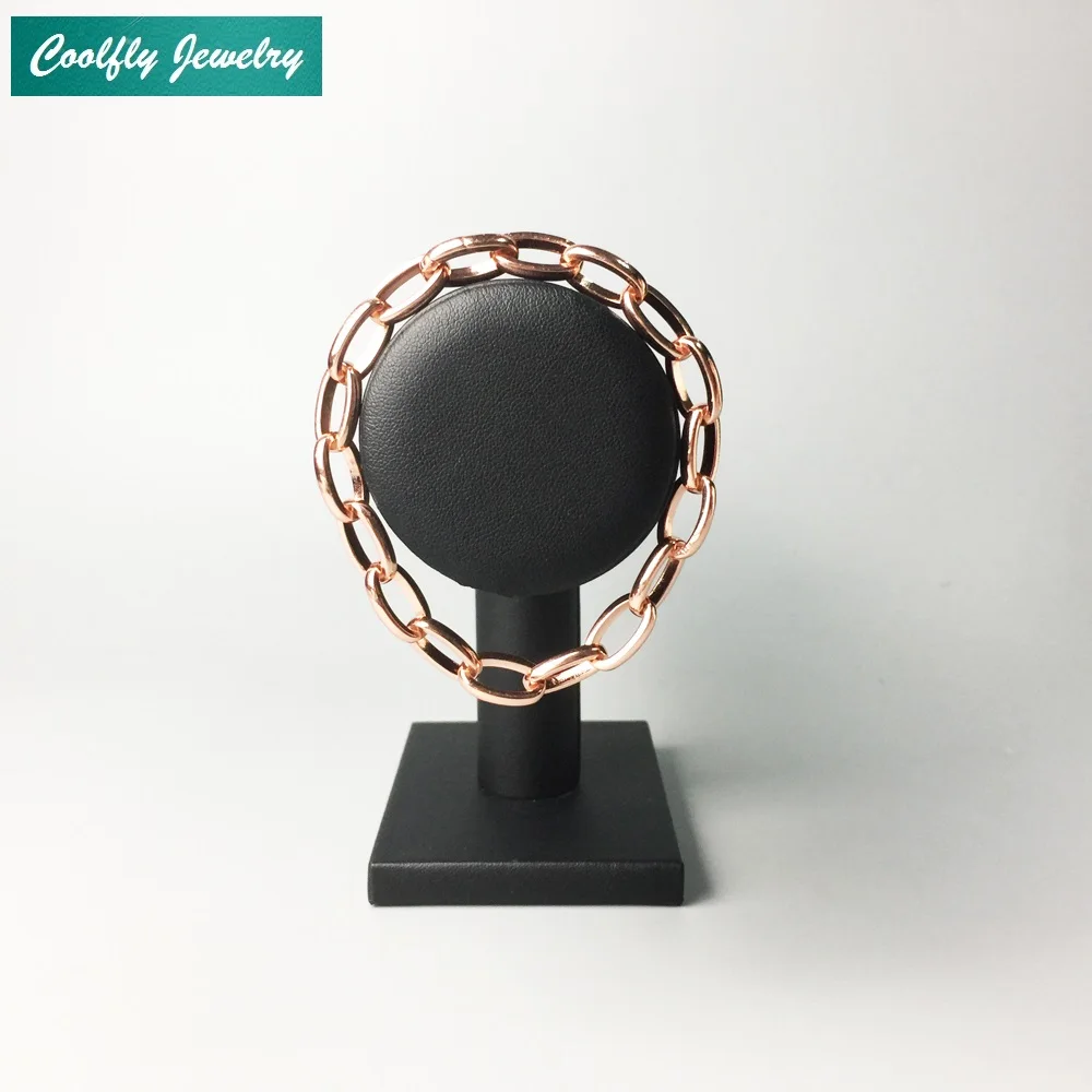 COOLFLY модный браслет цвета розового золота для женщин стиль звено цепи хороший