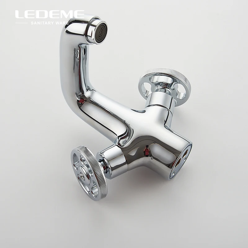 LEDEME хромированный полированный кран для ванной комнаты современный с двойной