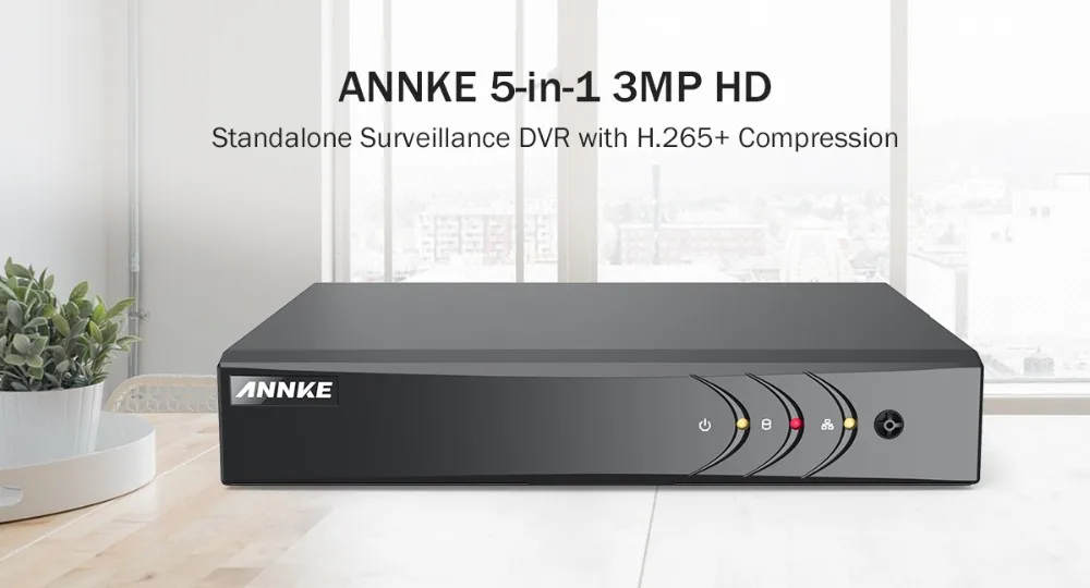 ANNKE 4CH 3MP 5в1 HD TVI CVI AHD IP безопасности DVR рекордер H.265 цифровой видео рекордер с интеллектуальным обнаружением движения воспроизведения