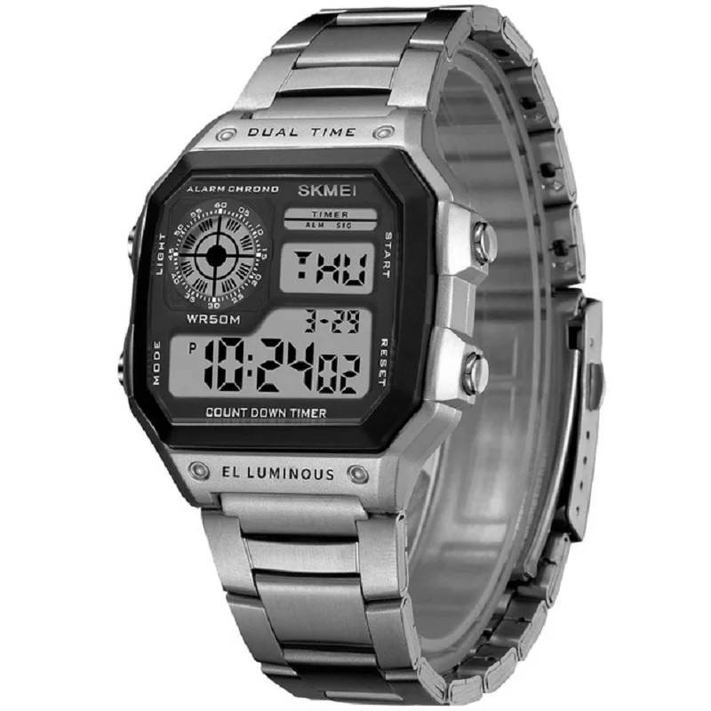 SKMEI известный для мужчин Спорт часы G Shock водостойкие нержавеющая сталь модные