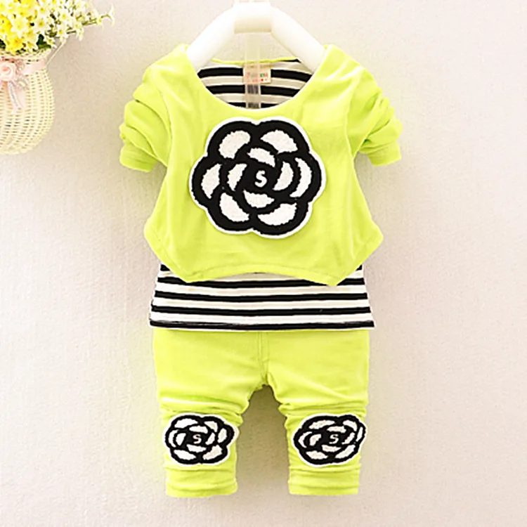 2017 Новый весенний бархатный милый костюм из 2 предметов с бантом детский модная