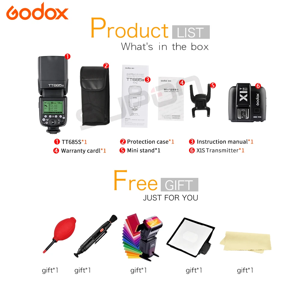 Вспышка Godox TT685S 2 4G HSS 1/8000s TTL для камеры + софтбокс 15*17 см фотовспышка цифровой