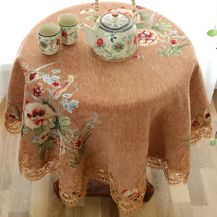 pattern 03 Роскошная круглая скатерть в европейском стиле с подвеской, кухонные аксессуары для гостиной, кофейного дома, украшение для дома, скатерть - Цвет: pattern 03