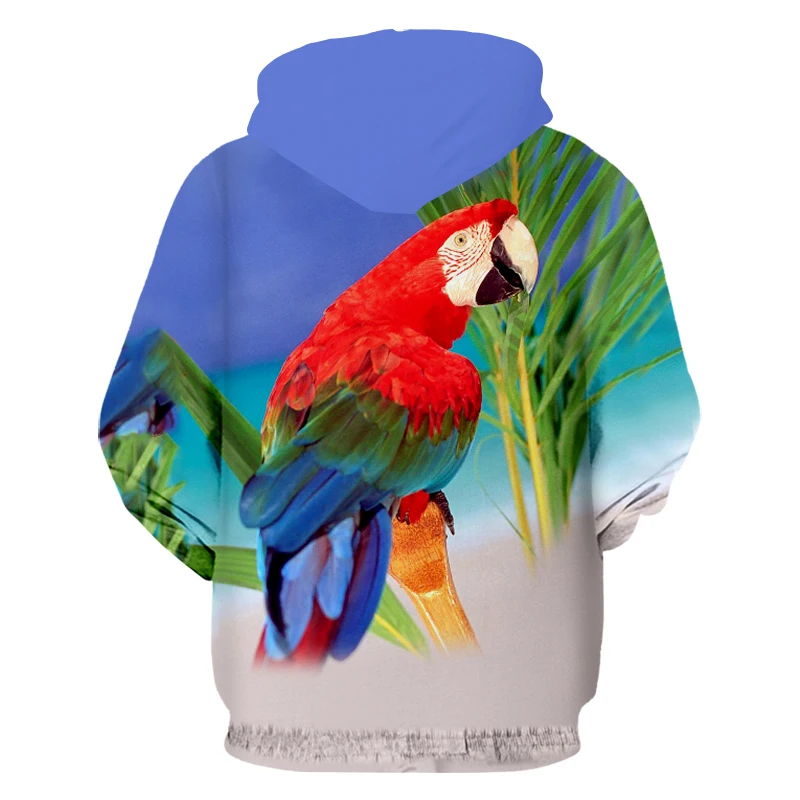 OGKB 3D толстовки на молнии Забавный принт Попугай Птица Толстовка для мужчин и