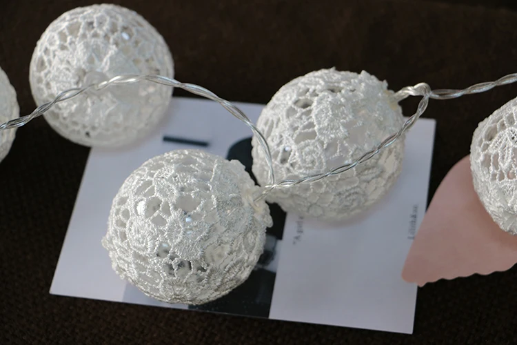 

20Led Fairy Lace Ball Battery Operated String Lights 3m LED Decoration For Christmas Street Garlands New Year Wedding gerlyanda