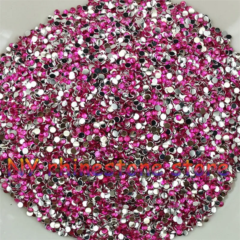 

10000pcs/bag, SS6,2mm,Rose red color resin crystal rhinestones,Nail Art,Mobile phone stick drill,Beads,Nails,Applique