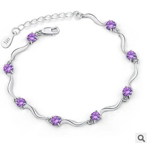 Женский браслет стразы из серебра 925 пробы с кристаллами|crystal rhinestone bracelet|rhinestone