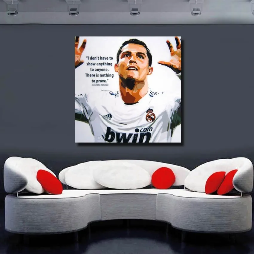 Oil Painting On Canvas Cristiano Ronaldo Football Super Star Poster Wall Art Gift Pictures For Living Room Home Decor RW397 | Дом и сад