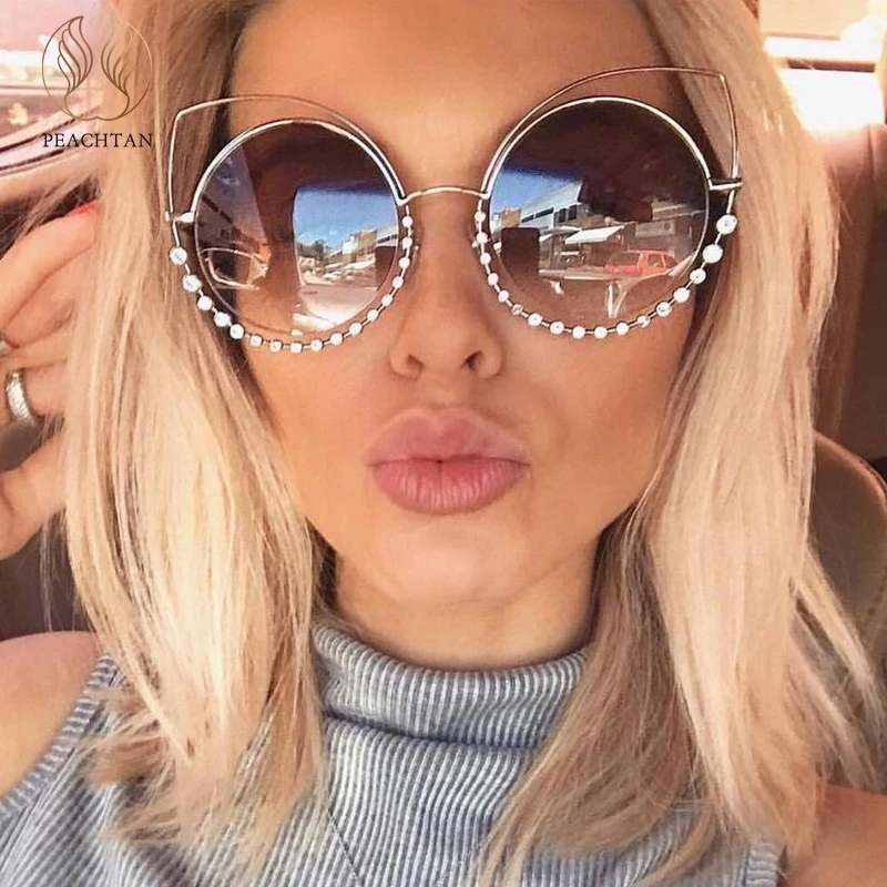 Peachtan Vintage luxury glasses frame Cat eye sunglasses women summer Cool ladies casual Alloy fashion 2019 new UV400 |