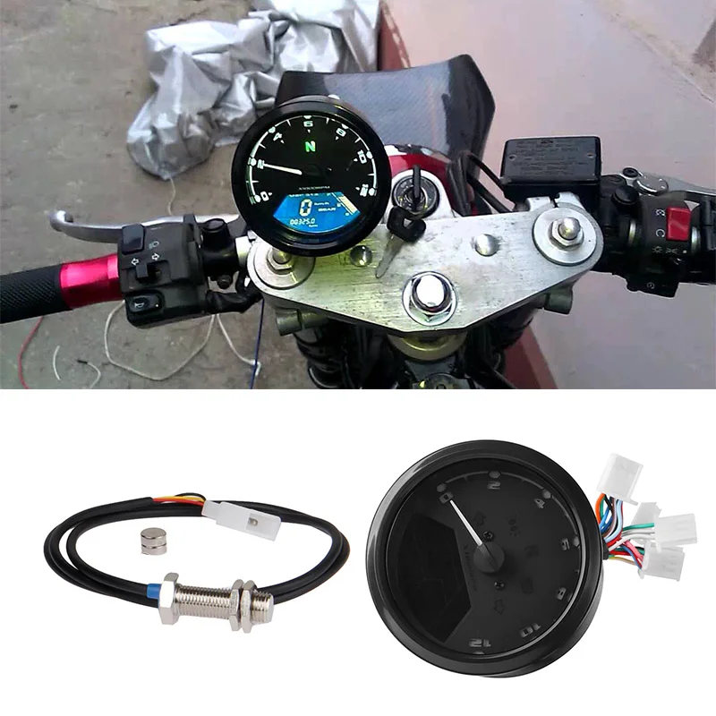 Универсальный цифровой спидометр для мотоцикла Водонепроницаемый одометр с ЖК