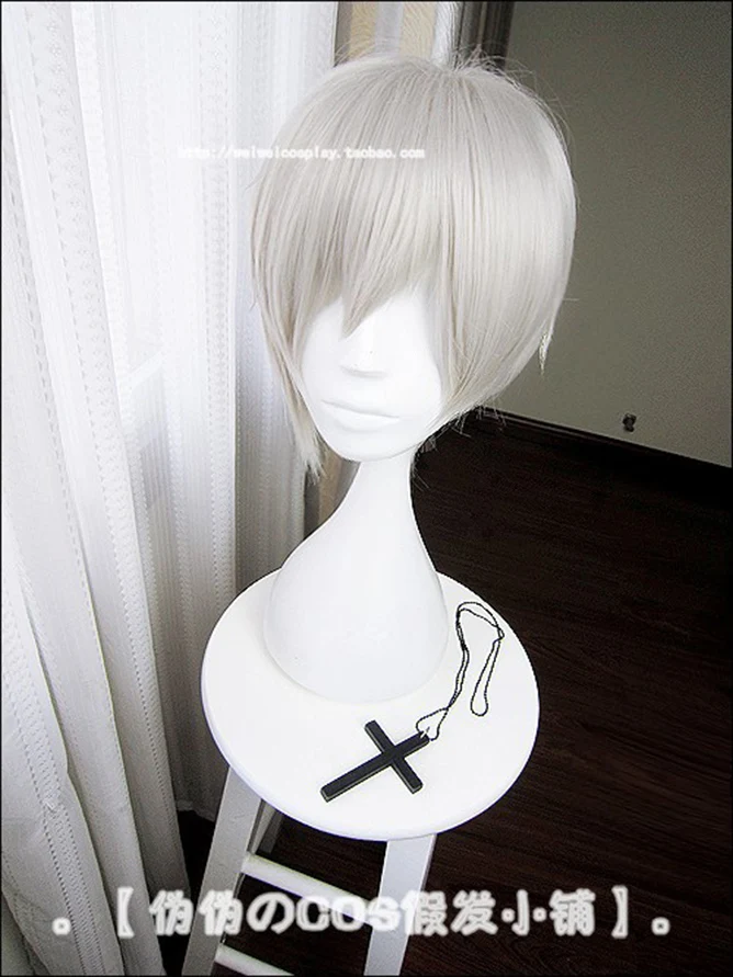 Парик для косплея Owari no Seraph Of The End Hiiragi Shinya Hiragi из коротких серебристо серых