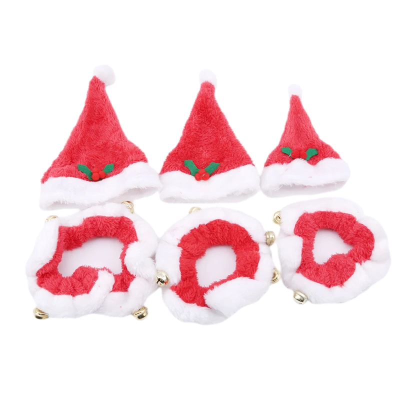 1 комплект шапка и ошейник с колокольчиками Рождественский головной убор