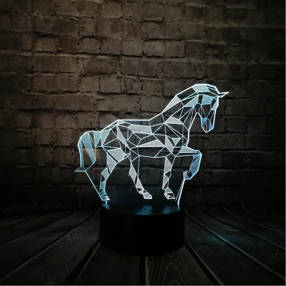 Лидер продаж Черная пятница животного прекрасный единорог светодиодный 3d-ночник многоцветный RGB лампы Рождественский декоративный подарок мультфильм бумажный фонарик