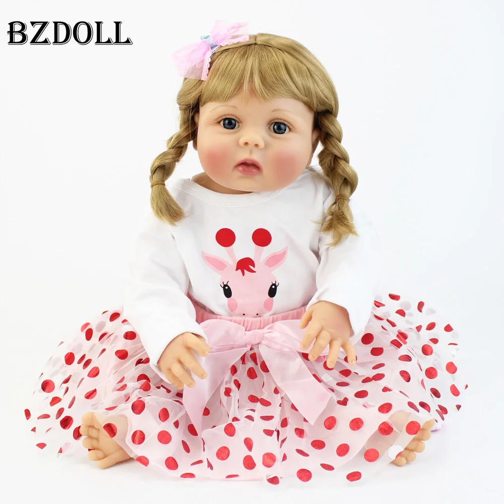

55cm New Face Full Silicone Reborn Baby Doll Toy Vinyl Adorable Newborn Princess Babies Bebe Alive Girl Boneca Kids Bathe Toy