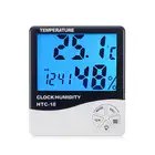 Цифровой термометр с ЖК-дисплеем, гигрометр, будильник сФ, измеритель температуры и влажности, для помещений, кухни, метеостанция, с синим светом