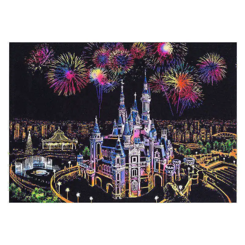 DPF colorful urban series city night scene scratching paintings around the world creative birthday gifts - Цвет: menghuanchengbao