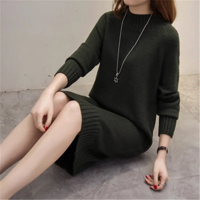 2018 Solid Color O-Neck Jumper Knitting Long Sleeve Sexy Slender Women sweaters pullovers Dress Clothes Female Tops PZ622 | Женская