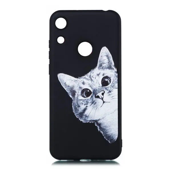 Style J Чехол для Honor 8A, для huawei Honor 8A, 8 A, чехол, силиконовый, 3D Рисунок, матовый, звездное небо, Вселенная, кот, ультра тонкий, черный, мягкий чехол - Цвет: Style J