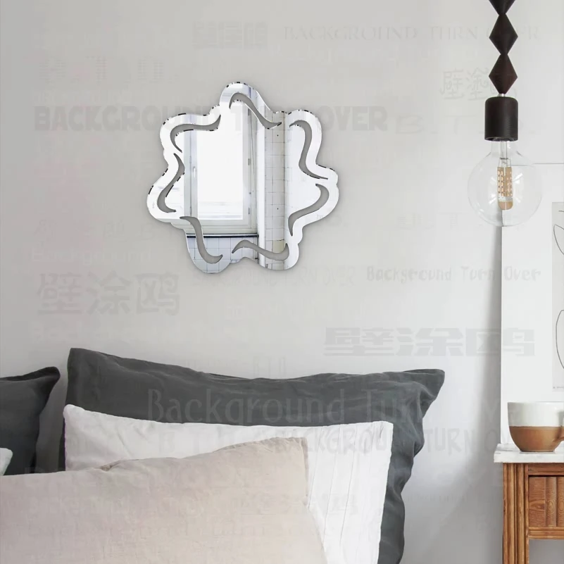 Mirror Wall Vanity Mirrors Decor For Home Body Round Circle Living Room Kawaii Makeup Vintage Bedroom Hanging Flower M030 | Дом и сад