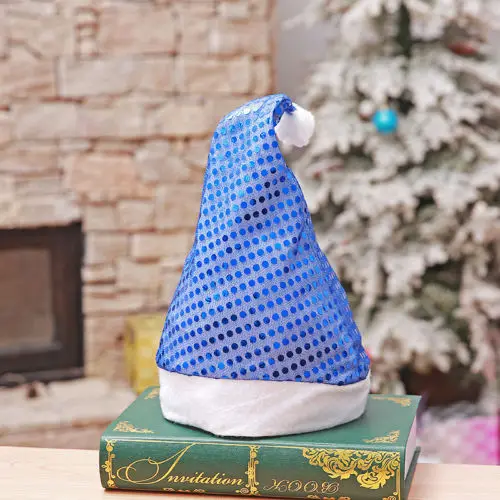 Модная детская Рождественская Удобная шляпа Санта-Клауса с пайетками