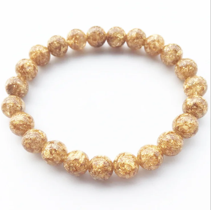 Модные Новые Самые продаваемые ювелирные изделия 8 мм золотые бусины из фольги