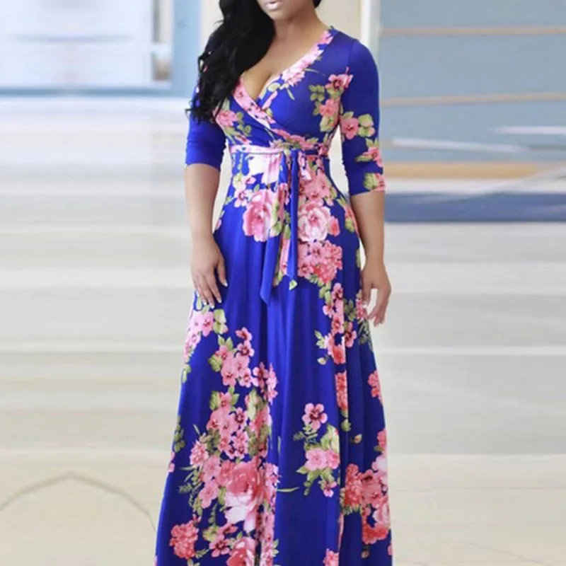 2019 Горячая Распродажа Европейское и американское женское платье с v-образным