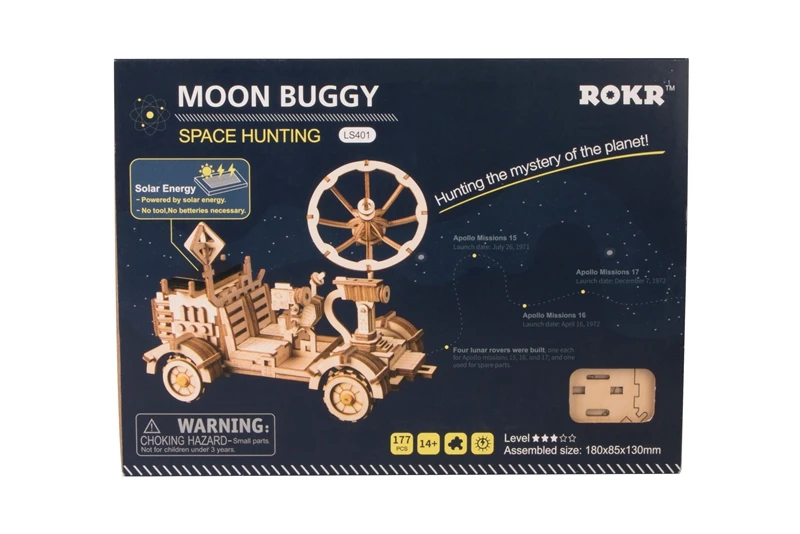 Robotime подвижные Луна Багги солнечной энергии игрушки 3D DIY лазерной резки