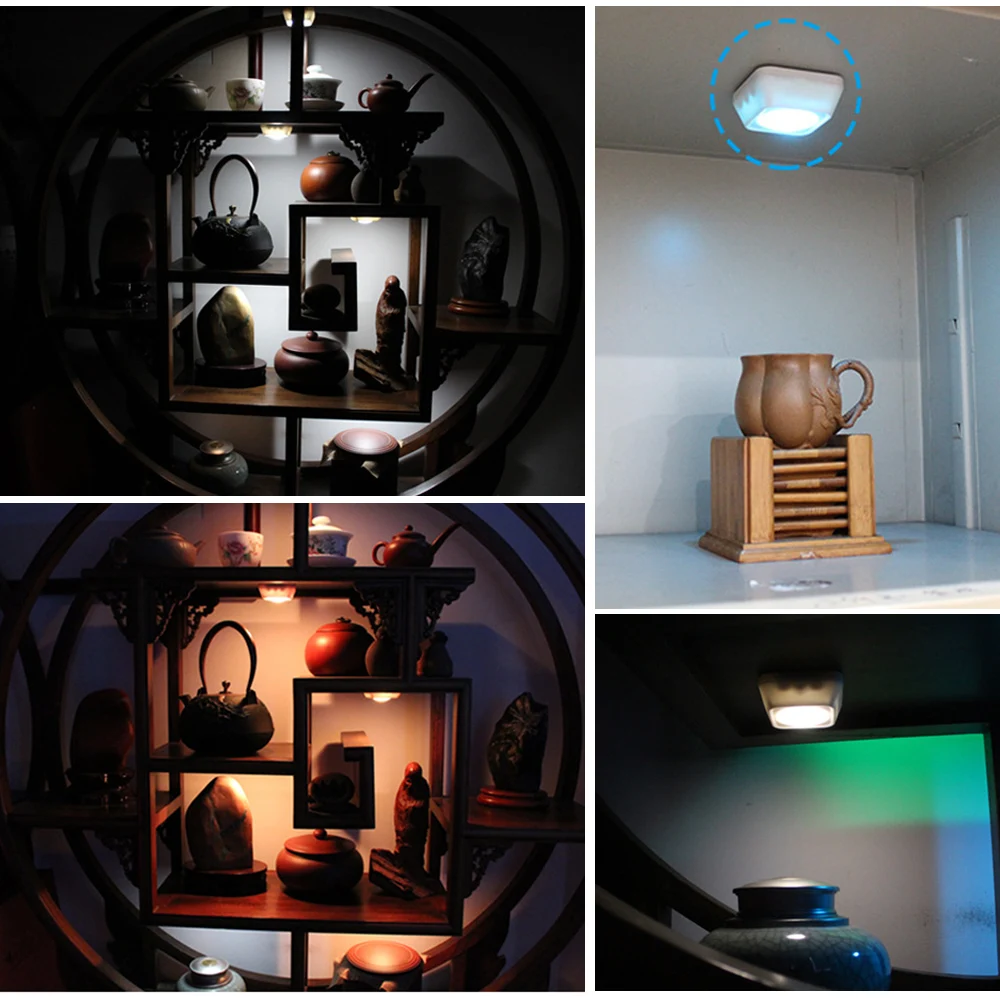 3 шт. светодиодные RGB-лампы для подсветки шкафа 12 цветов | Лампы и освещение