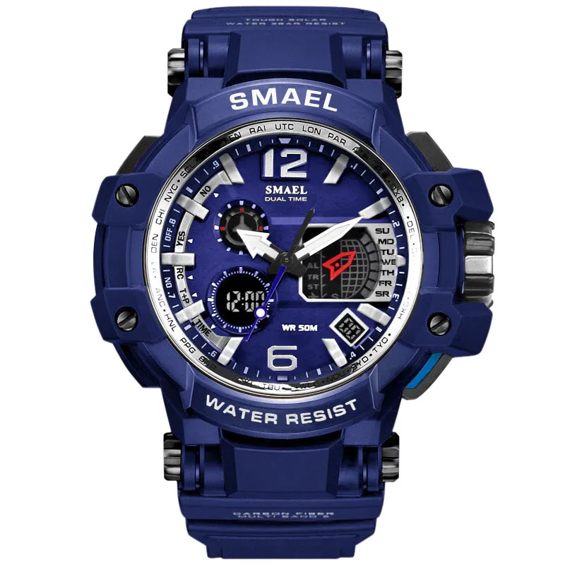 Dark Blue Новинка SMAEL спортивные часы мужские цифровой светодиодный электронные часы резиновые кварцевые наручные часы# NN0311 - Цвет: Dark Blue