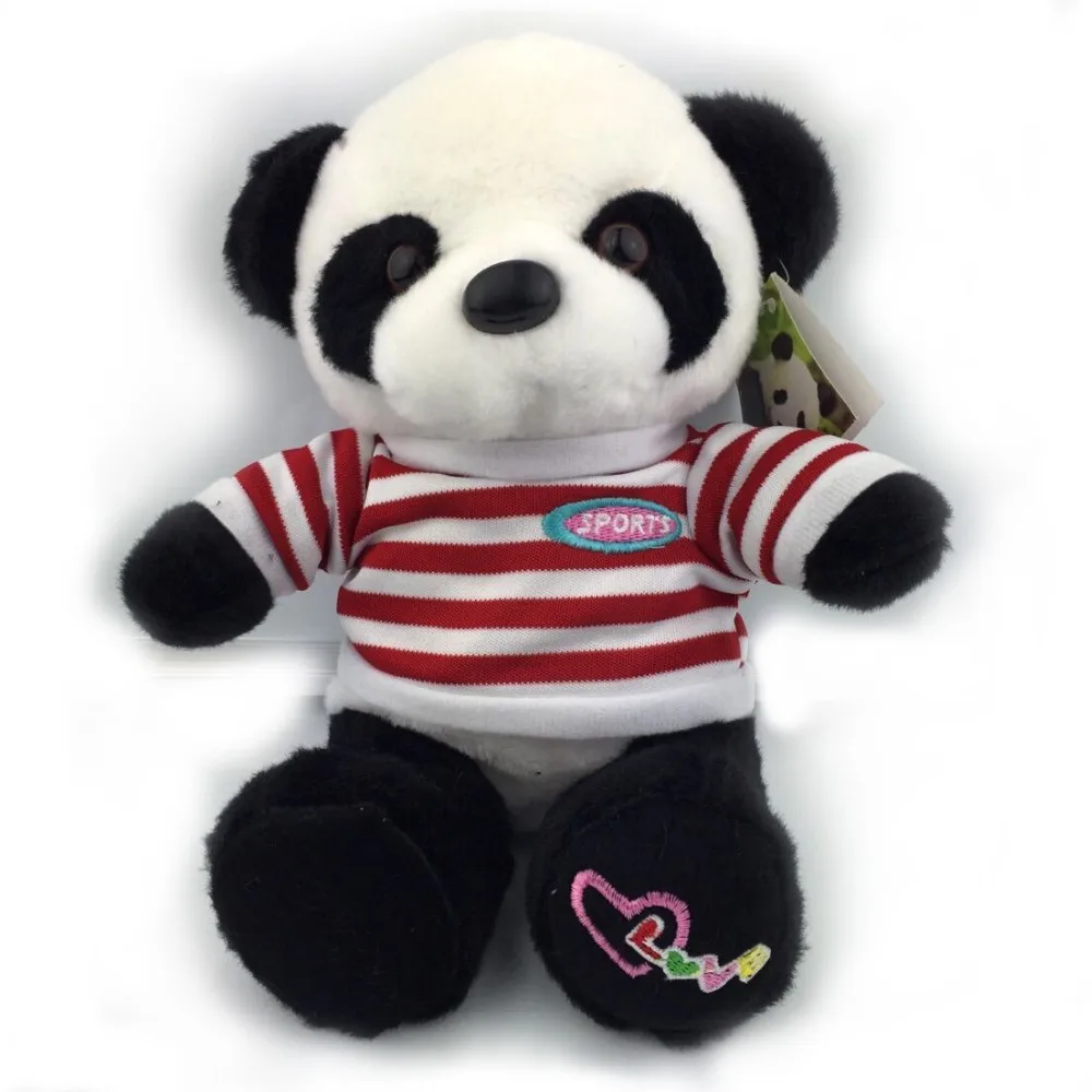 Популярные плюшевые игрушки высокого качества с пандой 30 см красной полосой