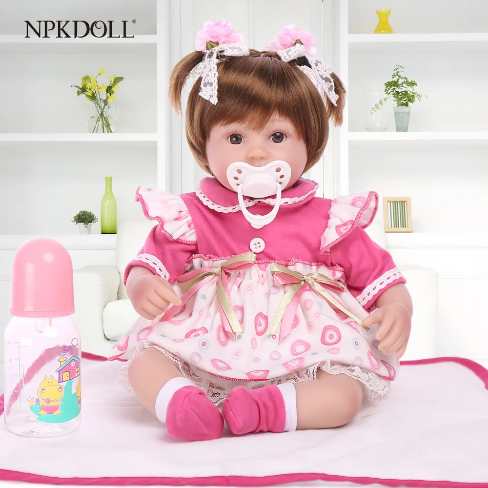 NPKDOLL куклы Reborn 16 дюймов мягкая кукла из силикона детские мини-игрушки для девочек Дети живой ребенок продвижение игрушки для детского сада