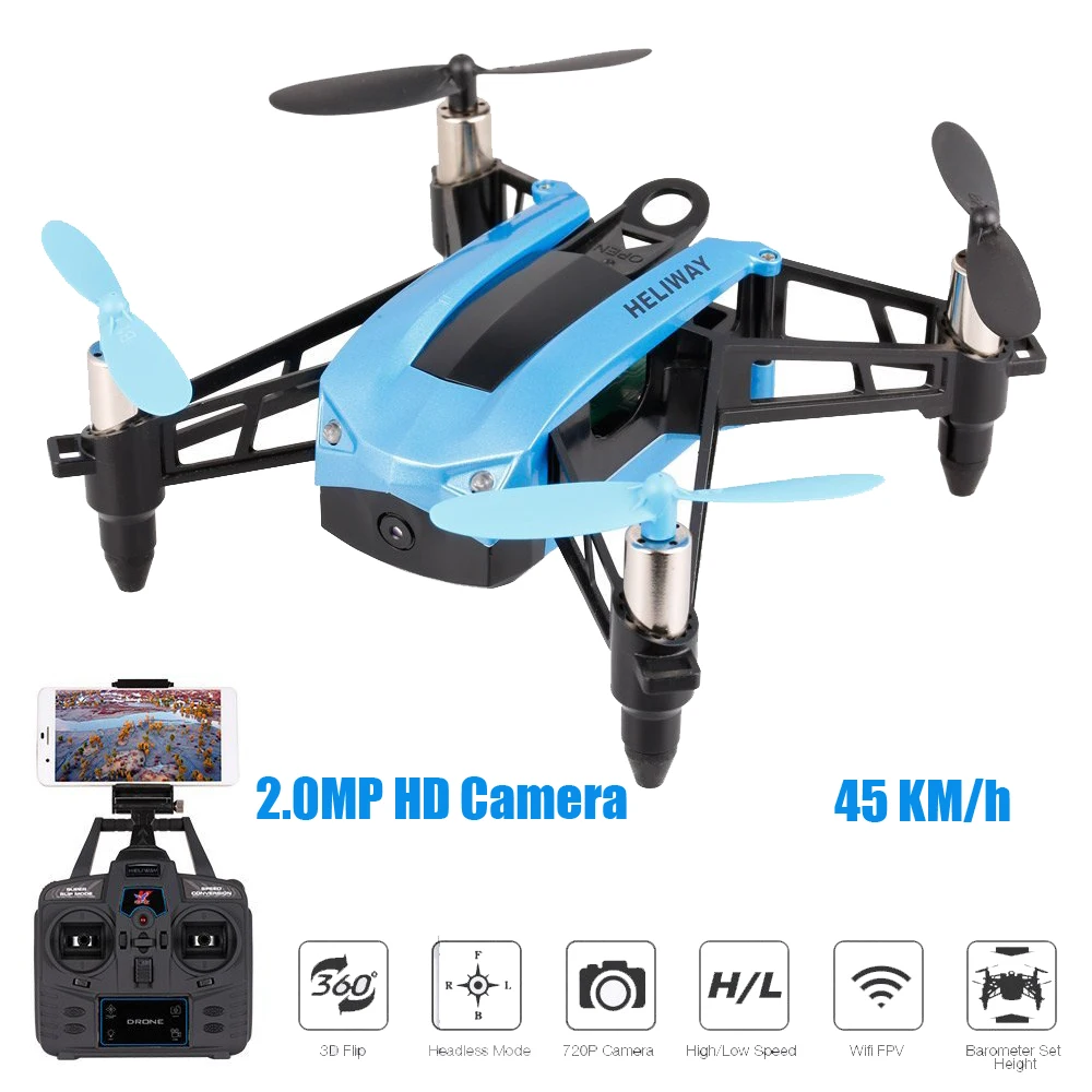 HELIWAY 903HS 2 4 ГГц высокоскоростной Дрон для селфи гоночный Квадрокоптер Wi Fi FPV 720P 2.0MP