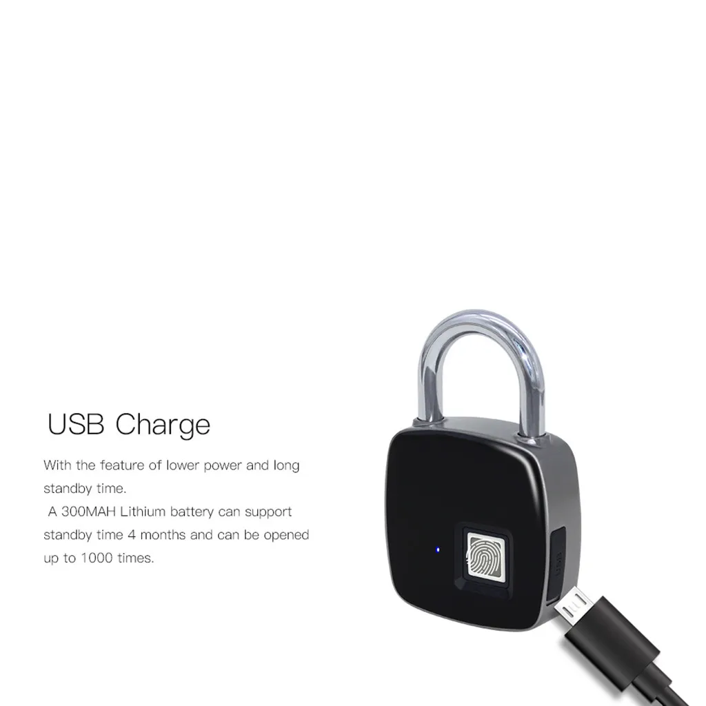 Anti-theft отпечатков пальцев ID Smart замок без ключа чемодан двери сумка замок водостойкий Супер длительным временем ожидания электронный замок