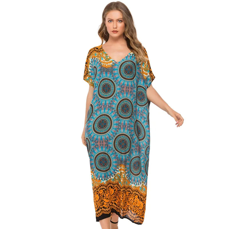 Длинная ночная рубашка Женская винтажная с V-образным вырезом Женское ночное