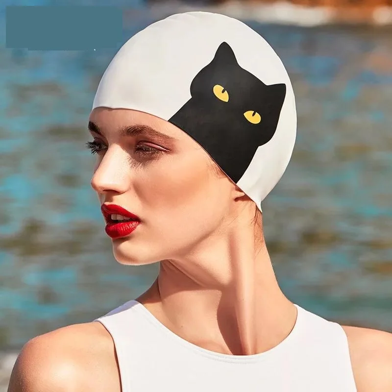 Силиконовая резиновая шапка для плавания с длинными волосами непроницаемая