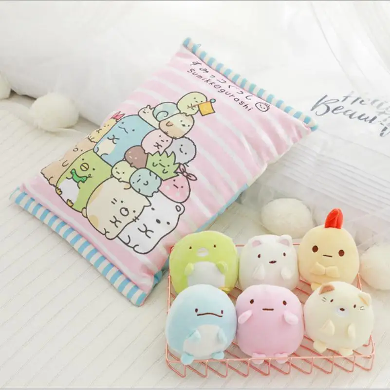 Плюшевая подушка Sumikko Gurashi 6 шт. мягкая с японской анимацией угловая кукла из