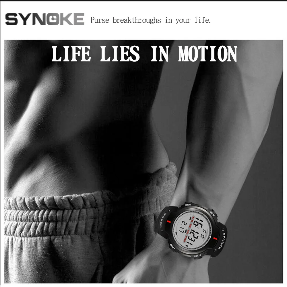 SYNOKE sport watch Men 30m Waterproof Led Digital electronic Watch Men Outdoor Mens Sports Wrist Stopwatch sports Wristwatches
