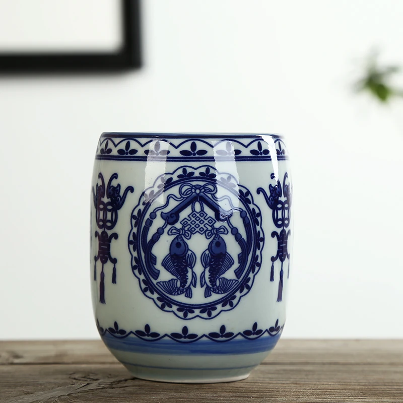 2 шт./лот винтажные чайные чашки синего и белого цвета из фарфора зеленого