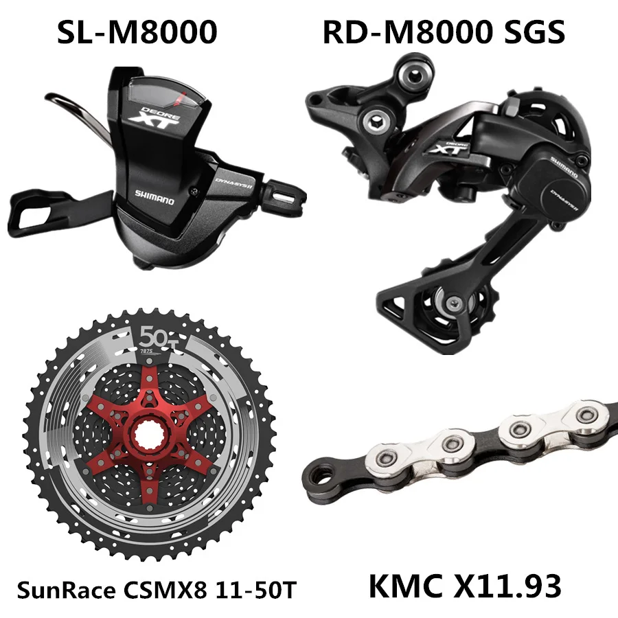 SHIMANO DEORE XT M8000 комплект горного велосипеда MTB 1x11-Speed 46T 50T SL+ RD+ CSMX8+ X11.93 M8000 переключатель заднего хода