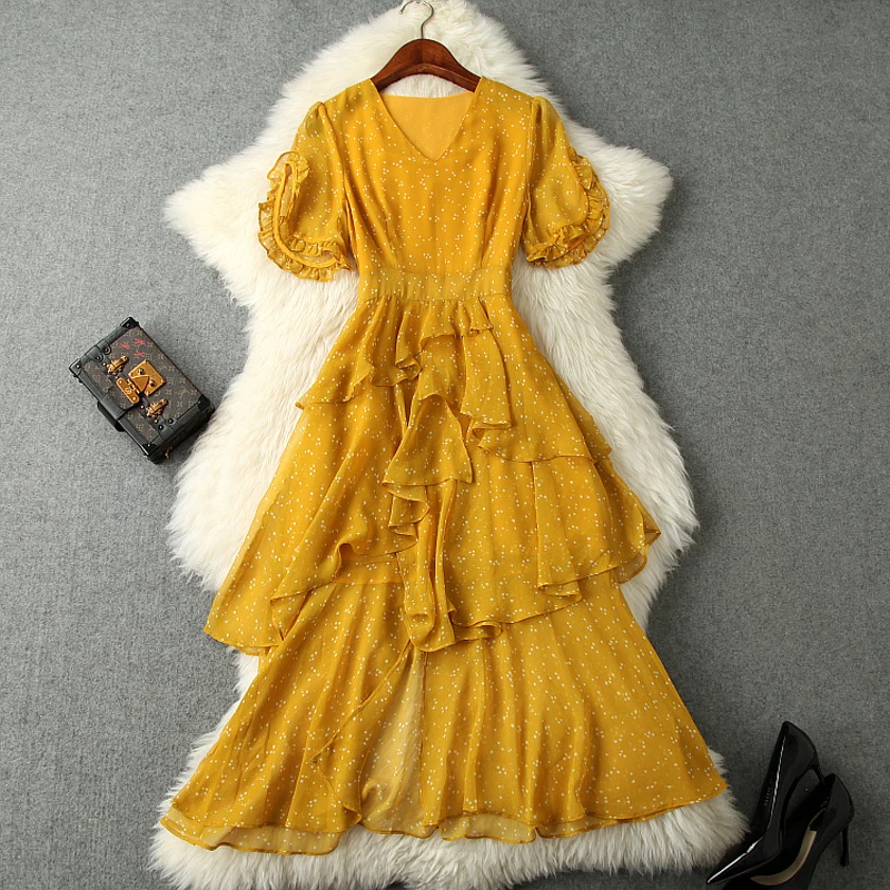 Новинка 2019 весна лето вечерние длинное платье женское элегантное шифоновое