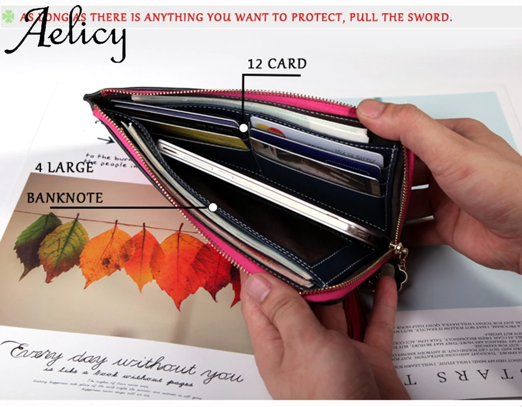 Сумка для монет Aelicy Женская многофункциональная однотонная с одной ручкой