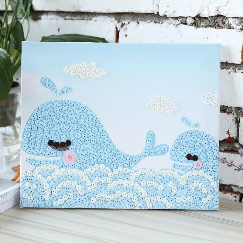 1 шт. детские наклейки ручной работы с кнопками для рисования набор паста сумка