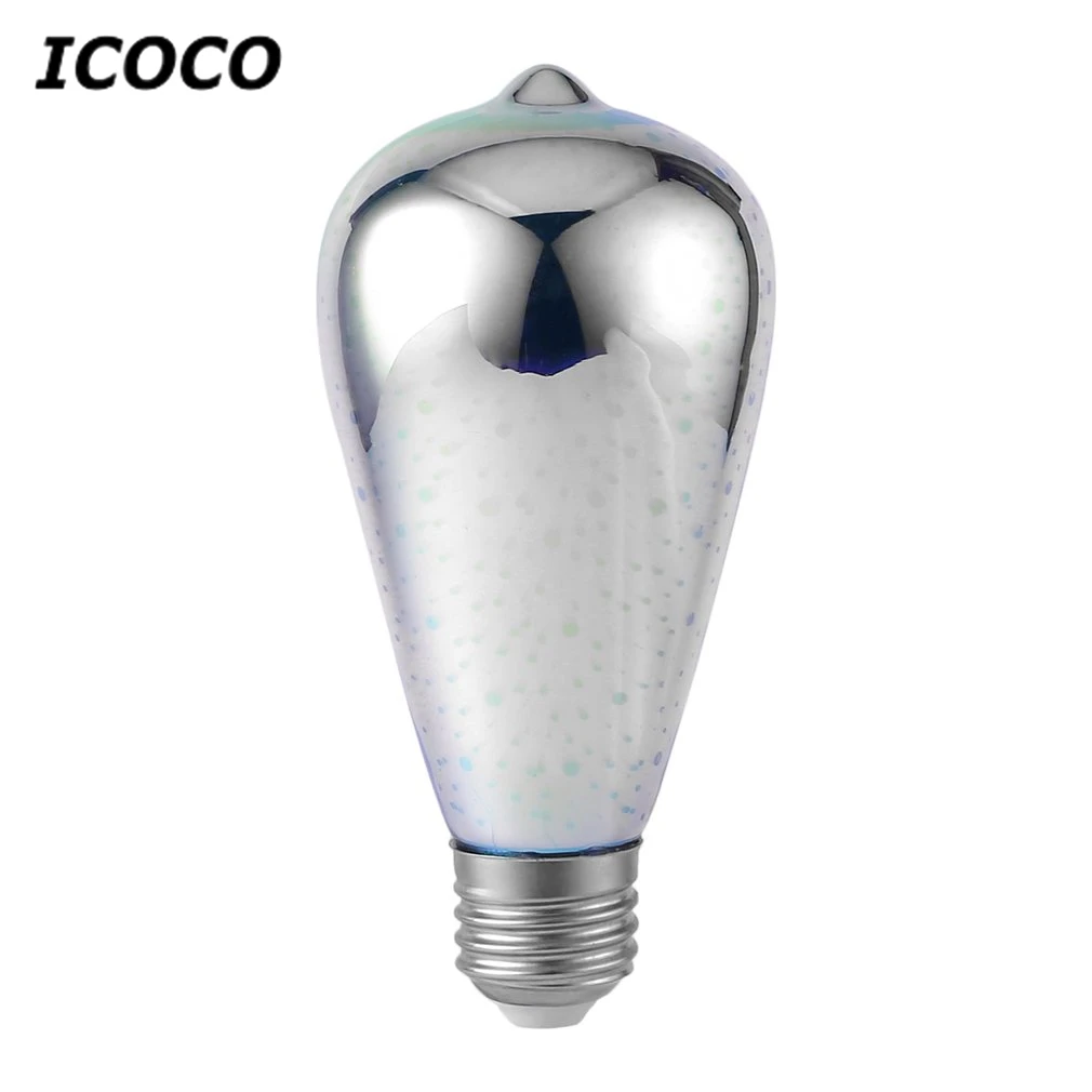 ICOCO 3D E27 светодиодная лампа ST64 G95 G80 A60 фейерверки 4 Вт шаровые огни Звездные