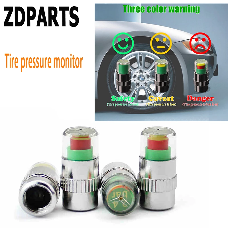 ZDPARTS 4X колпачки для автомобильных шин клапанов предупреждающая Крышка давления
