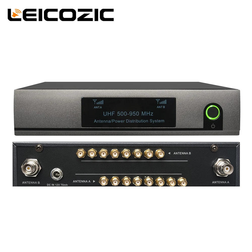 Leicozic 8-канальная антенная система распределения/антенный сплиттер UA868 8 комплектов приемников 500-950 МГц для uhf беспроводного микрофона