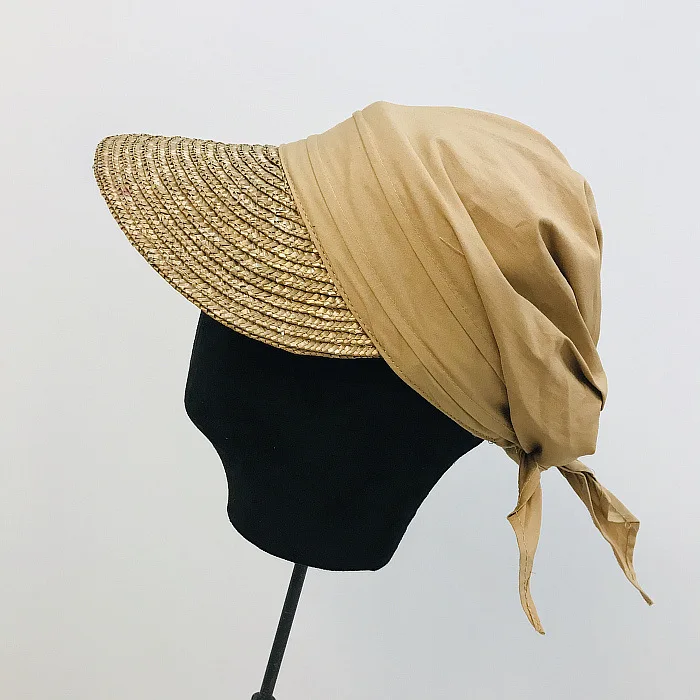 

Шляпа женская летняя соломенная с козырьком от солнца, 2019
